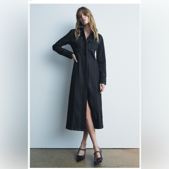 NWT Zara Denim Long  Dress/Jacket - Picture 1 of 1